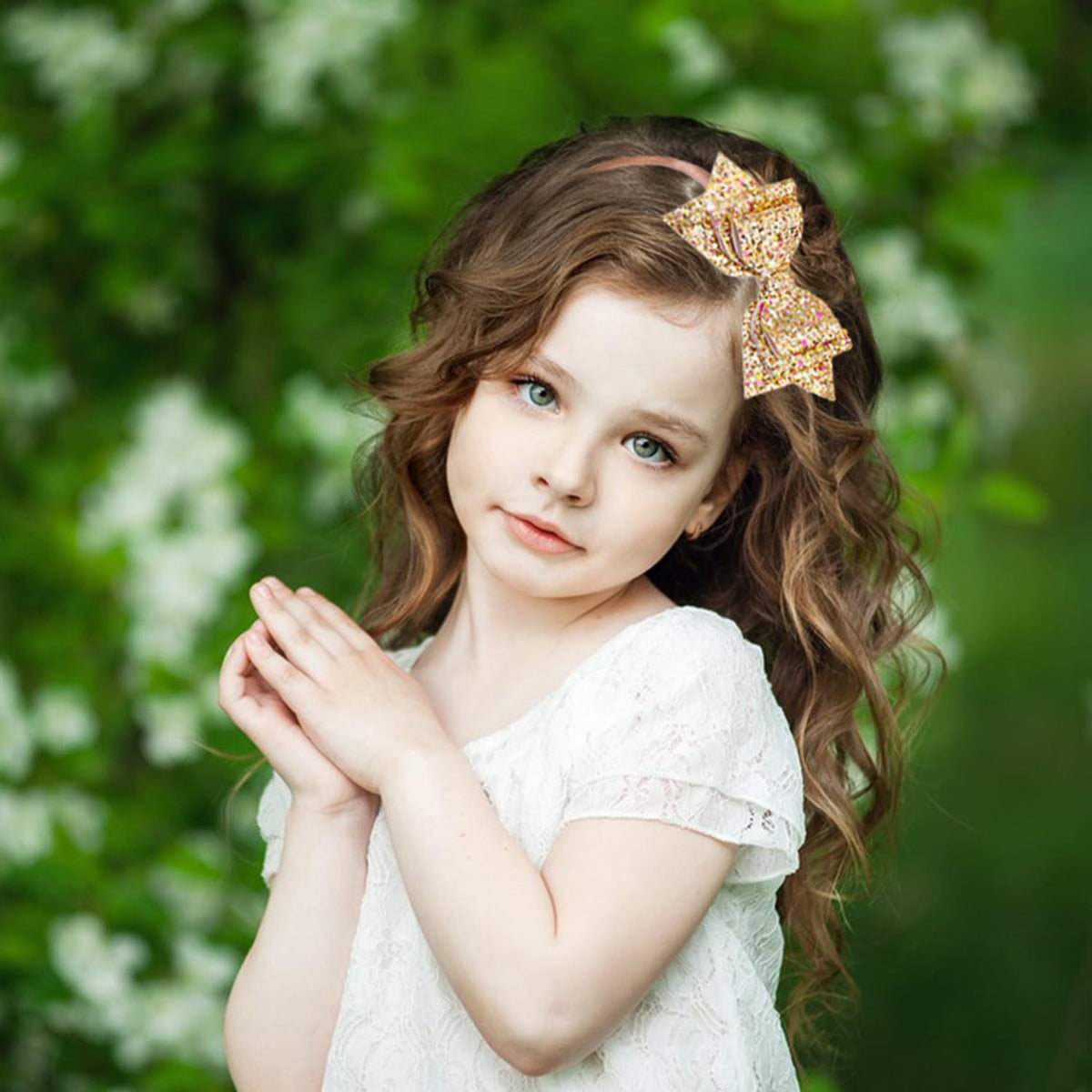 Glitter Girls Headband, Sparkly Sequin Heart Butterfly Star Hair Accessory for Kids, Cute Toddler Headband for Christmas, Halloween, Birthday Parties, Gift for Girls(Gold)