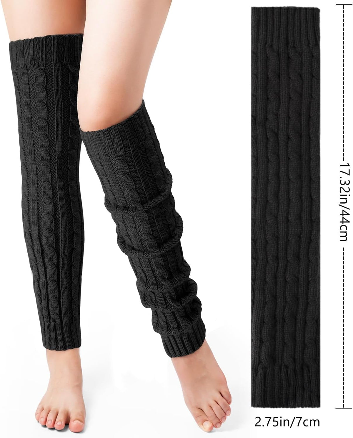 Pleneal Leg Warmers for Women Cable Knit 80s Warm Long Socks Party Sports