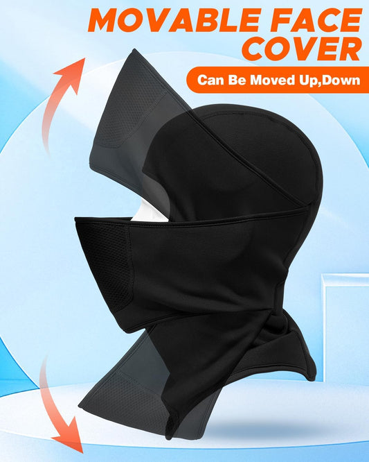 Balaclava Face Ski Mask with Movable Design for Men Women-Fleece Winter Face Covering for Cold Weather Skiing Outdoor Work