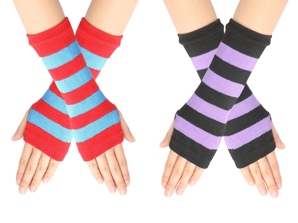 Kids Arm Warmers Gloves Girls Arm Gloves Striped And Rainbow