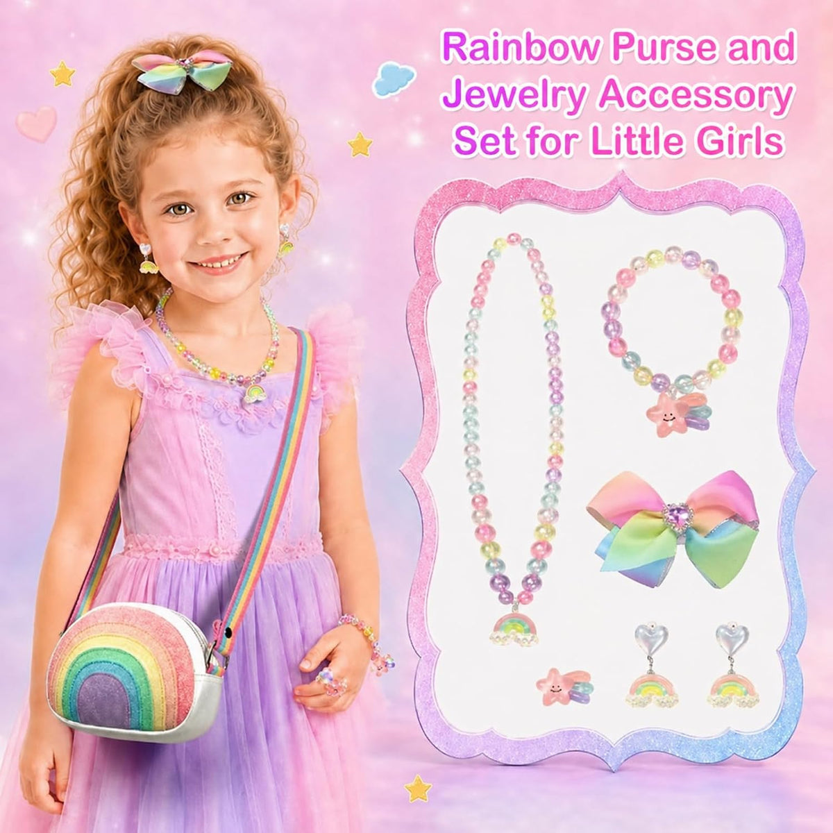 Toddler Purse Birthday Gifts for Little Girls 3-8, Dress Up Jewelry Toys