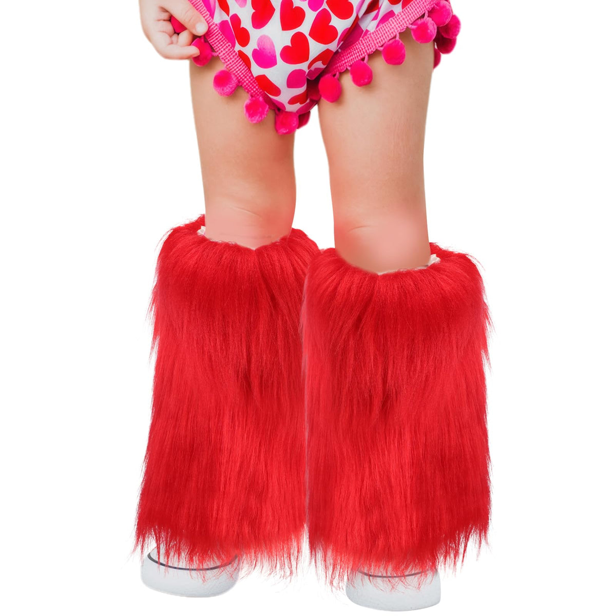MioCloth Kid Girl Faux Fur Leg Warmers Dance Fuzzy Boot Cuff Cover Kawaii Goth Y2K Accessories Winter Xmas Clothes