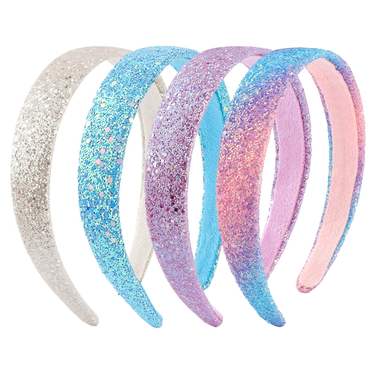 Headbands for Women Girls Hair Accessories Glitter Purple Blue Headband Hair Accessories for Girls Sparkly Headband Rose Gold HairBand for Girl Daily Outfit & Back to School, Holidays