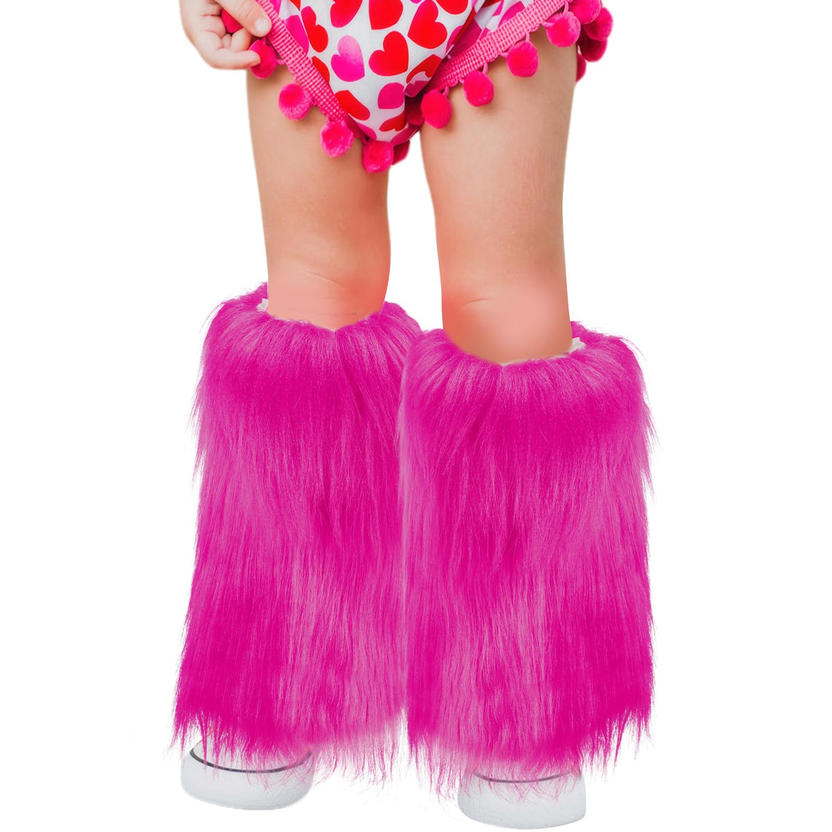MioCloth Kid Girl Faux Fur Leg Warmers Dance Fuzzy Boot Cuff Cover Kawaii Goth Y2K Accessories Winter Xmas Clothes