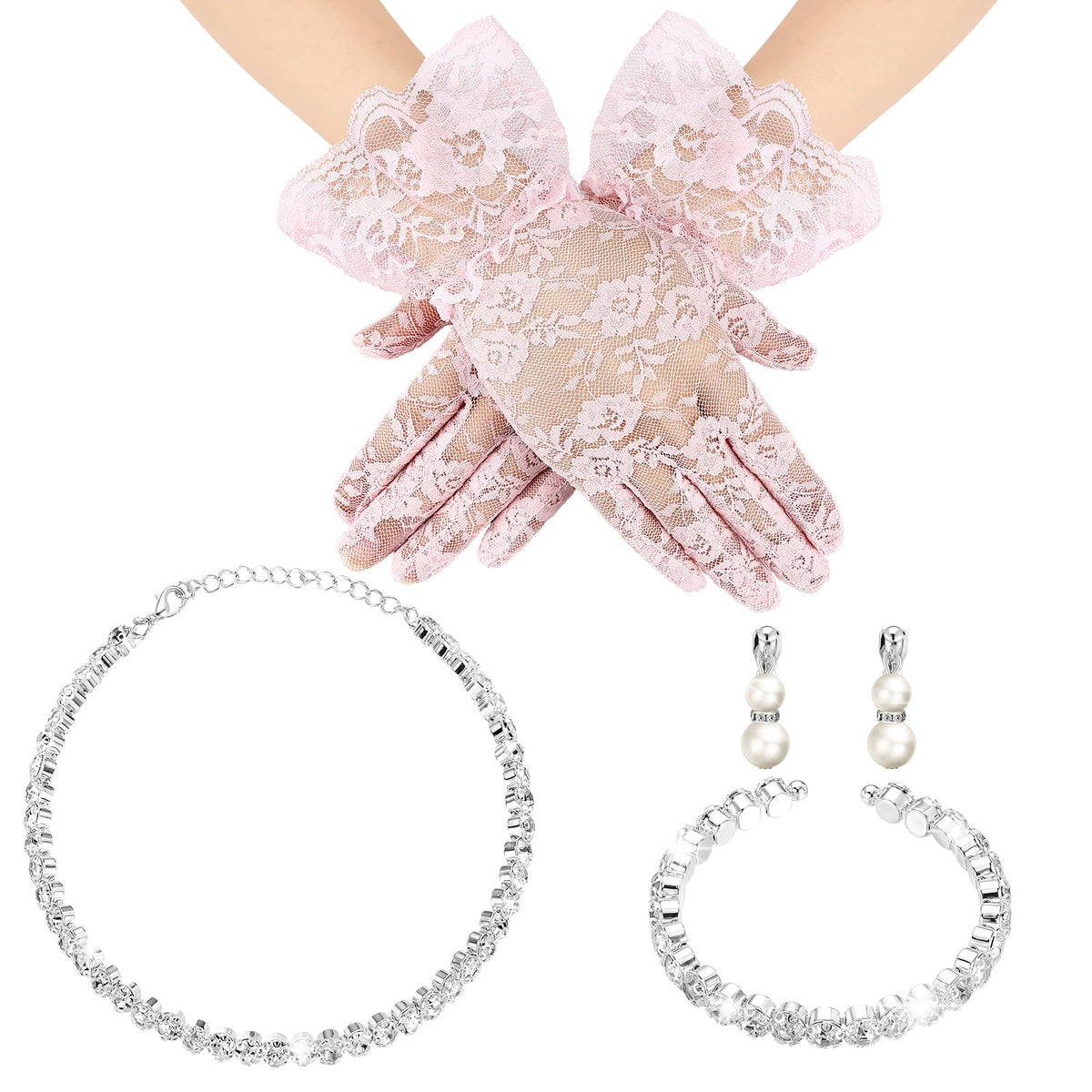 Newcotte Little Flower Girl Jewelry Pearl Set