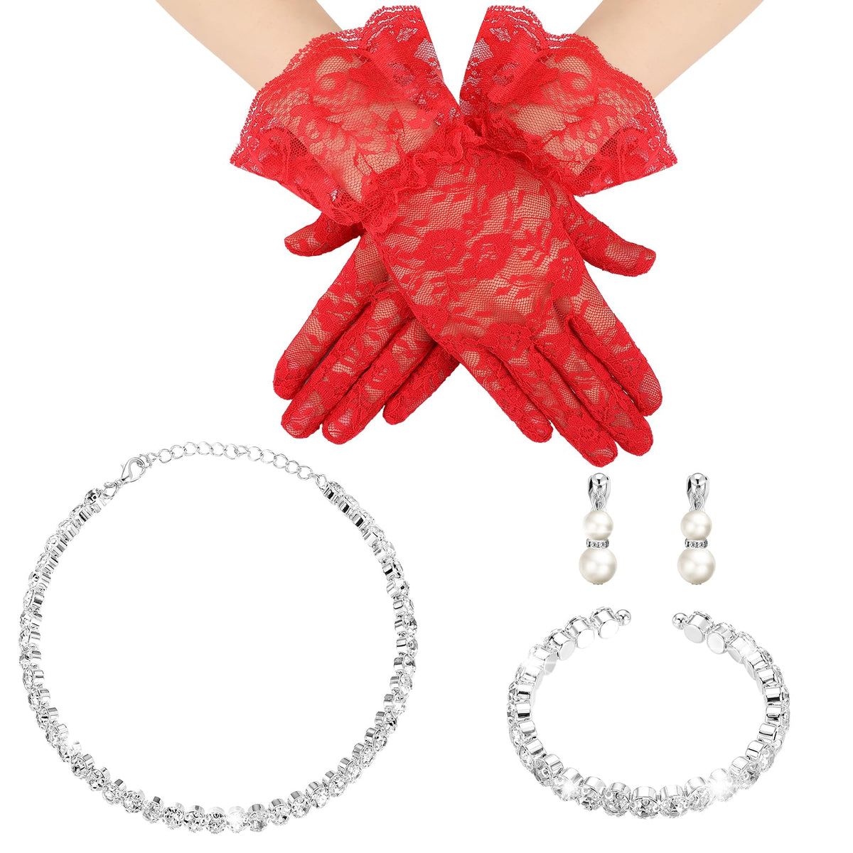 Newcotte Little Flower Girl Jewelry Pearl Set