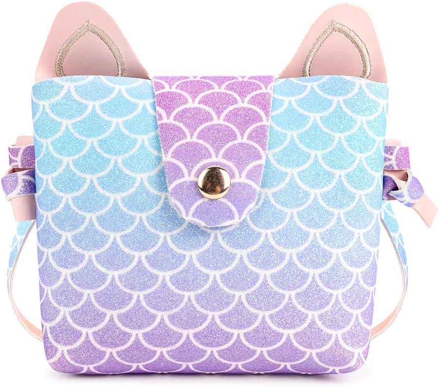 mibasies Kids Cat Purse for Little Girls Toddlers Wallet Crossbody Bag