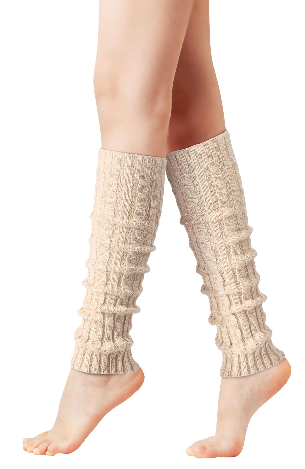 Pleneal Leg Warmers for Women Cable Knit 80s Warm Long Socks Party Sports