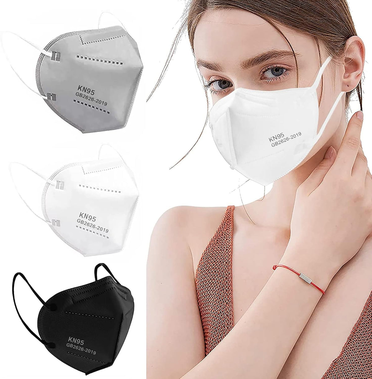 LEMENT Face Masks,5-Ply Breathable Cup Disposable Mask For Adult,Teenager