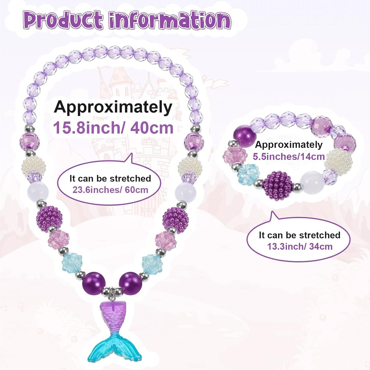 Sumind 6 Sets Toddler Jewelry for Little Girls, Beaded Gift, Flower Style