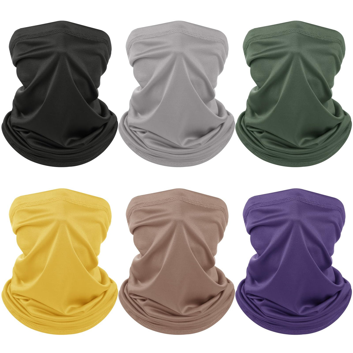 Geyoga 6 Pcs Neck Gaiter Cooling Face Bandana Mask for Men