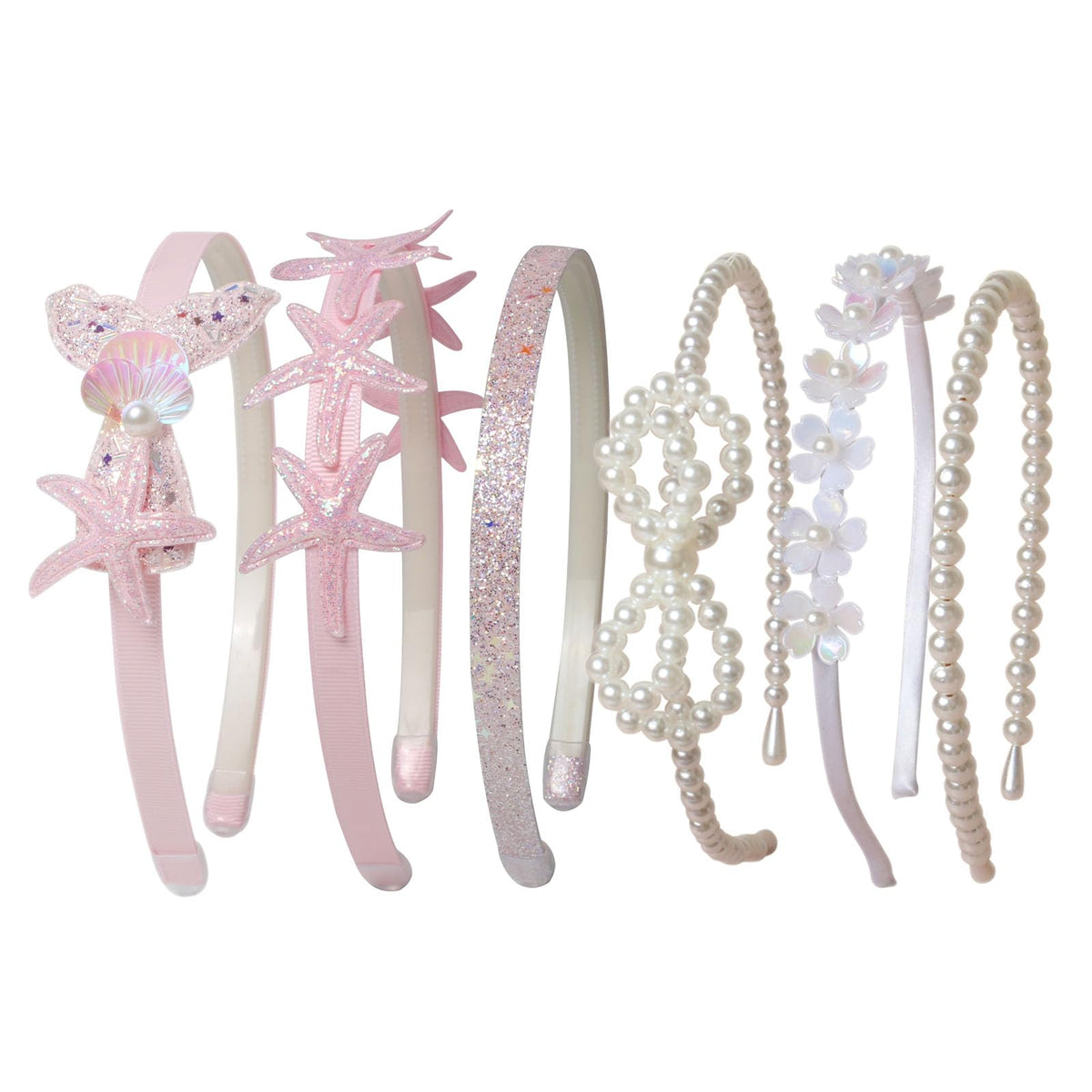 Pink Headbands for Girls Non Slip Floral Bow Headband Set 6 Pcs