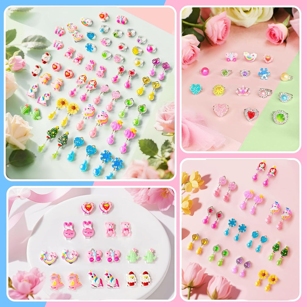 Kids Play Jewelry Sets, Princess Toys for Girls 4-6,Little Girl Jewelry