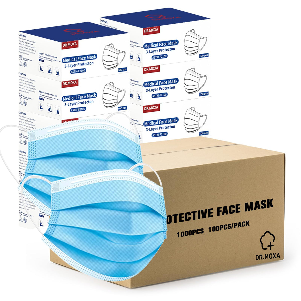 100 Pack Medical Disposable Face Masks ASTM Level 2 for Protection