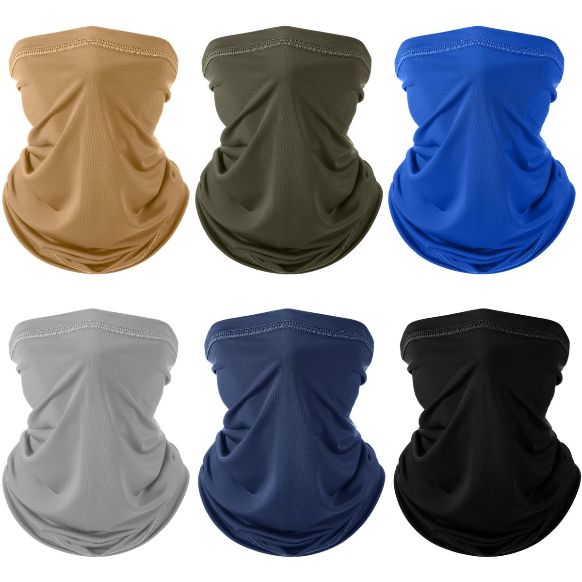 Geyoga 6 Pcs Neck Gaiter Cooling Face Bandana Mask for Men