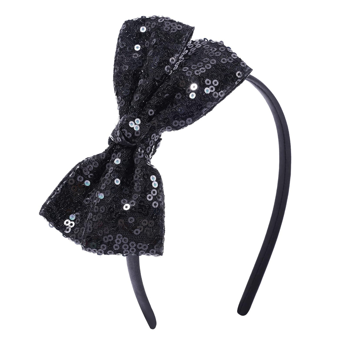 Sequin Gold Bow Headband for Girls Cute Glitter Hair Bands