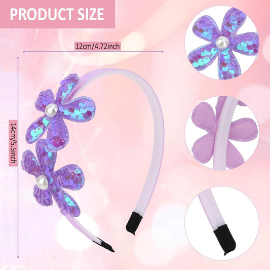 AMCAMI 8 PCS flower headbands girls, girls hair accessorie, soft headbands kids, suitable for various activities like party, dress and weddings, birthday