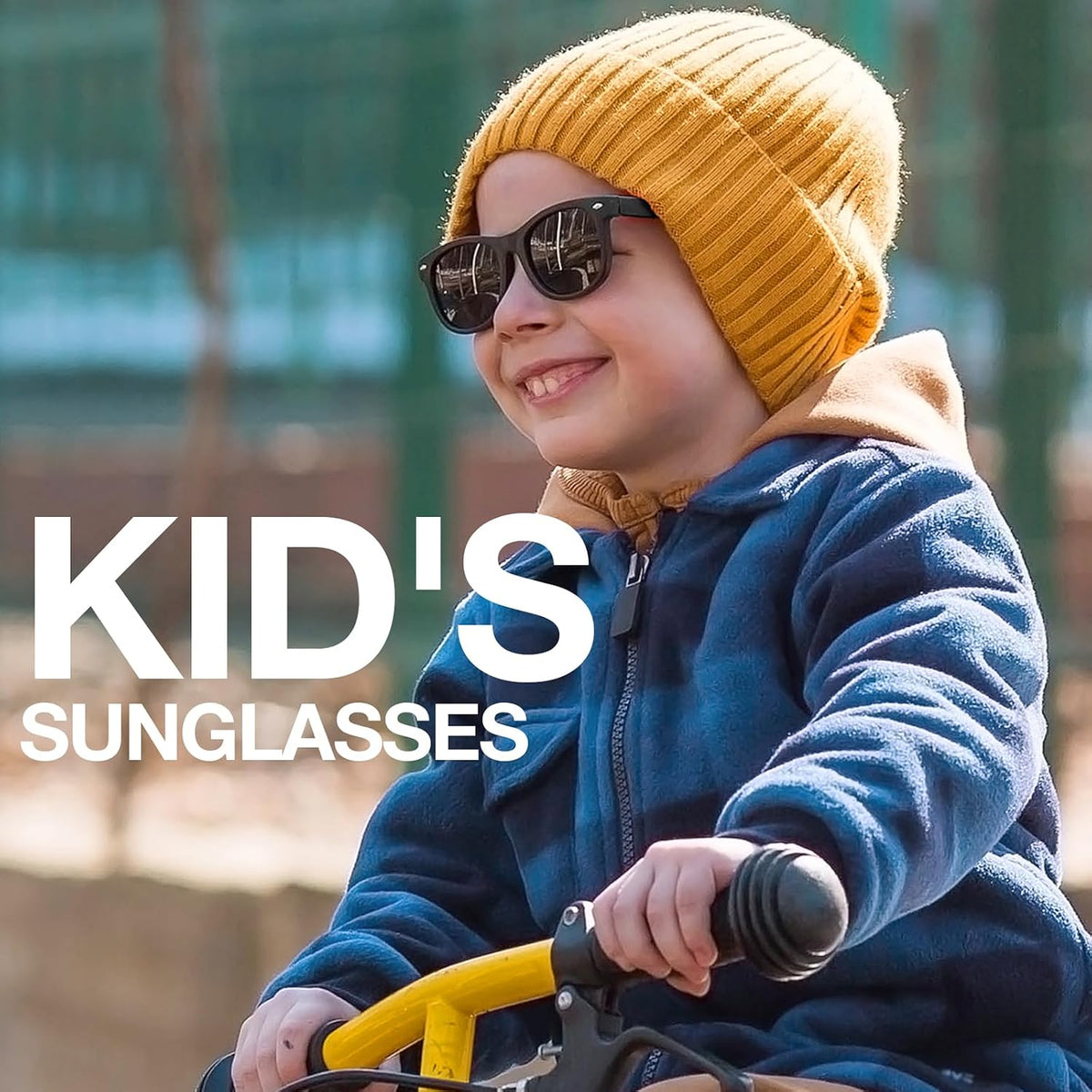RIVBOS Kids Sunglasses Polarized UV400 TPE with Strap for Boys Girls RBK004