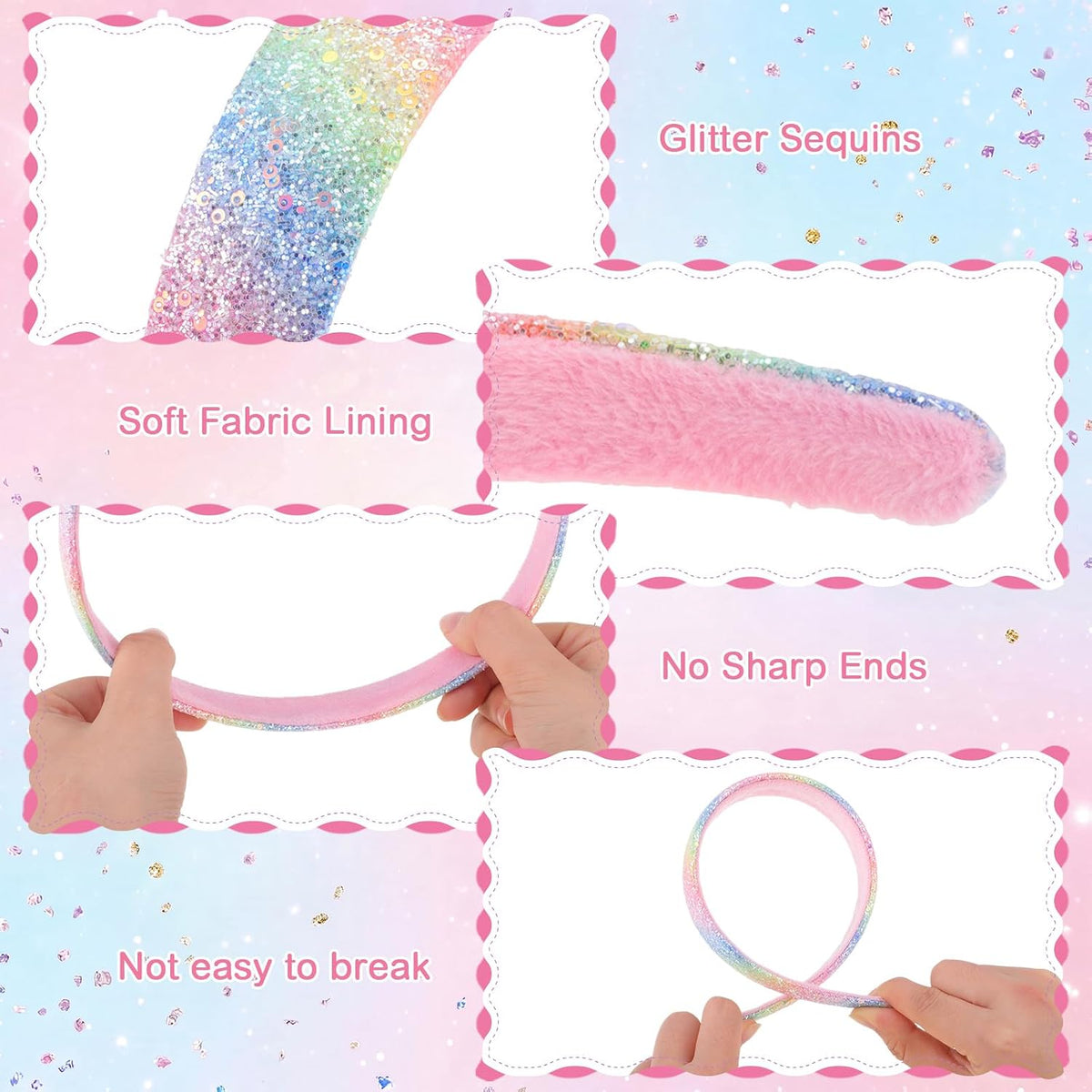 Needbrock 4 PCS Headbands Cute Hair Accessories