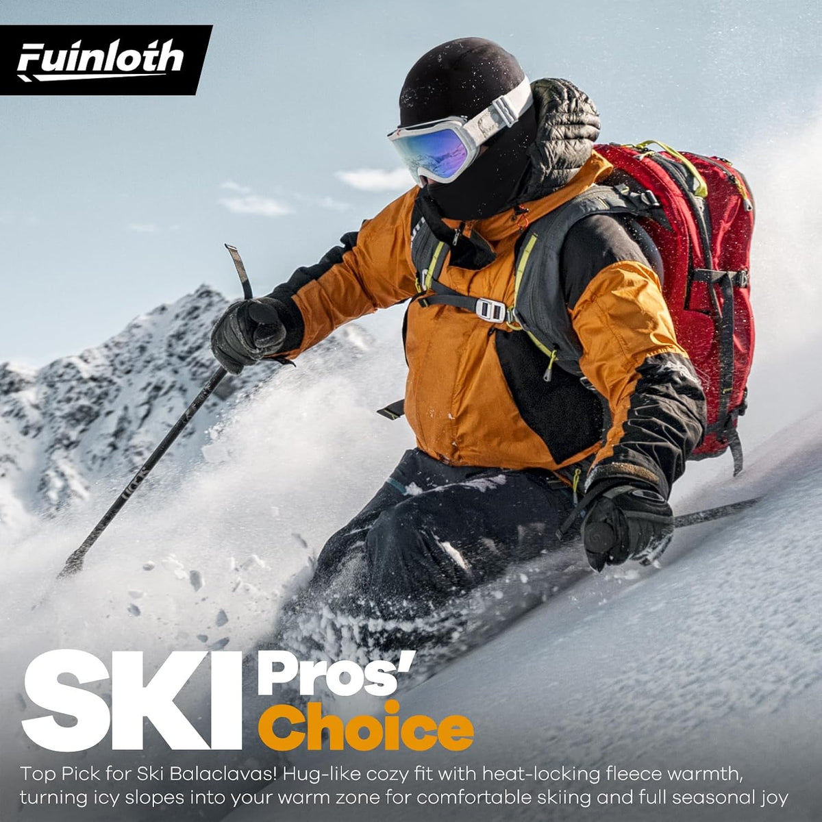 Fuinloth Ski Mask Balaclava Pro, Cold Weather Windproof Motorcycle