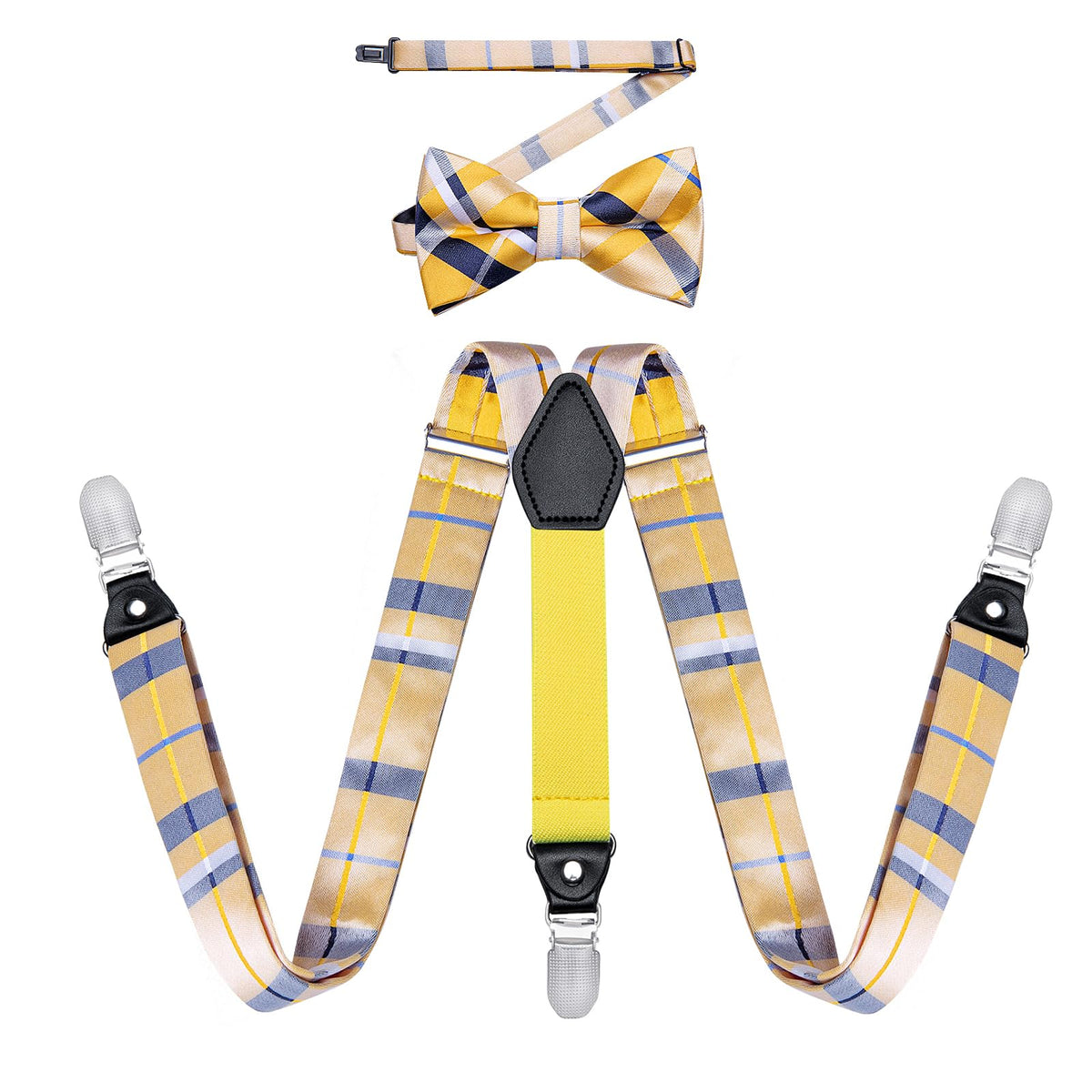 DiBanGu Boys Silk BowTie Set Y Back Kids Suspenders Gift Box