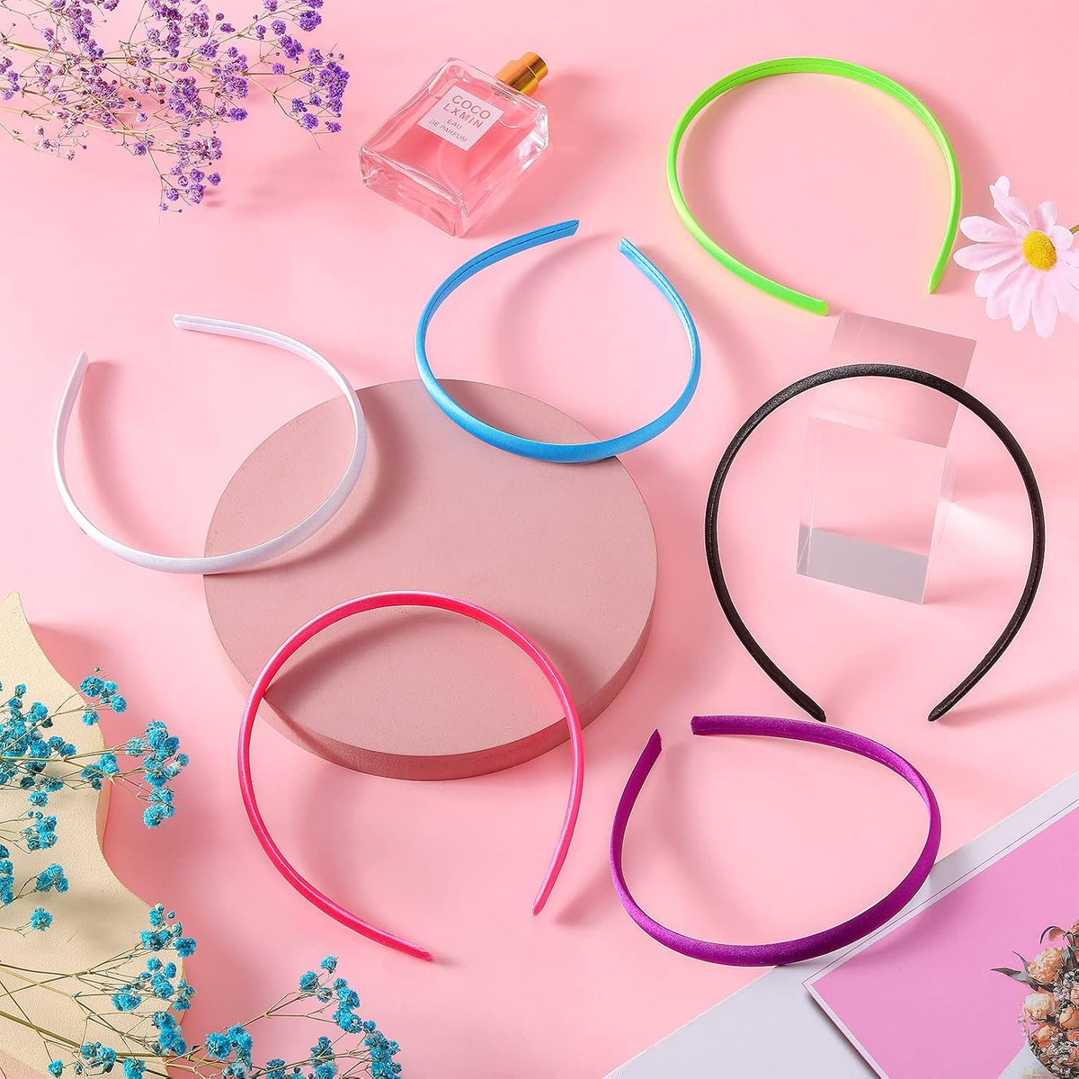 Candygirl 26pcs Headbands for Girls Women, DIY Craft Satin Headbands