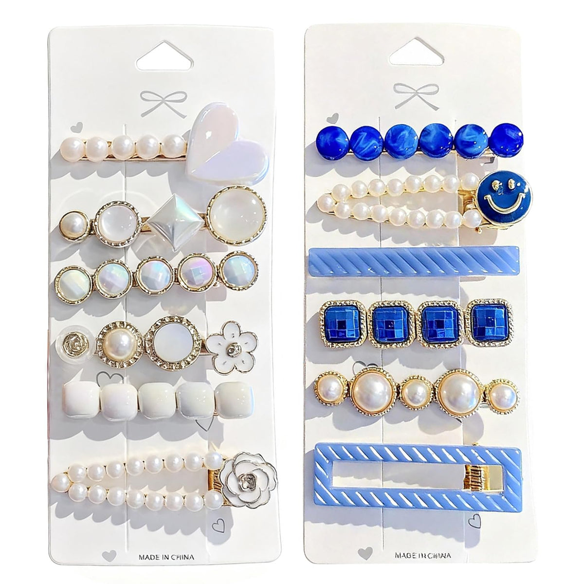 11 Pcs women's hair clip, black and white anti pearl acrylic resin Korean style fashionable hair clip set, suitable as a hair accessory decoration wedding gift for women and girls (pearl)