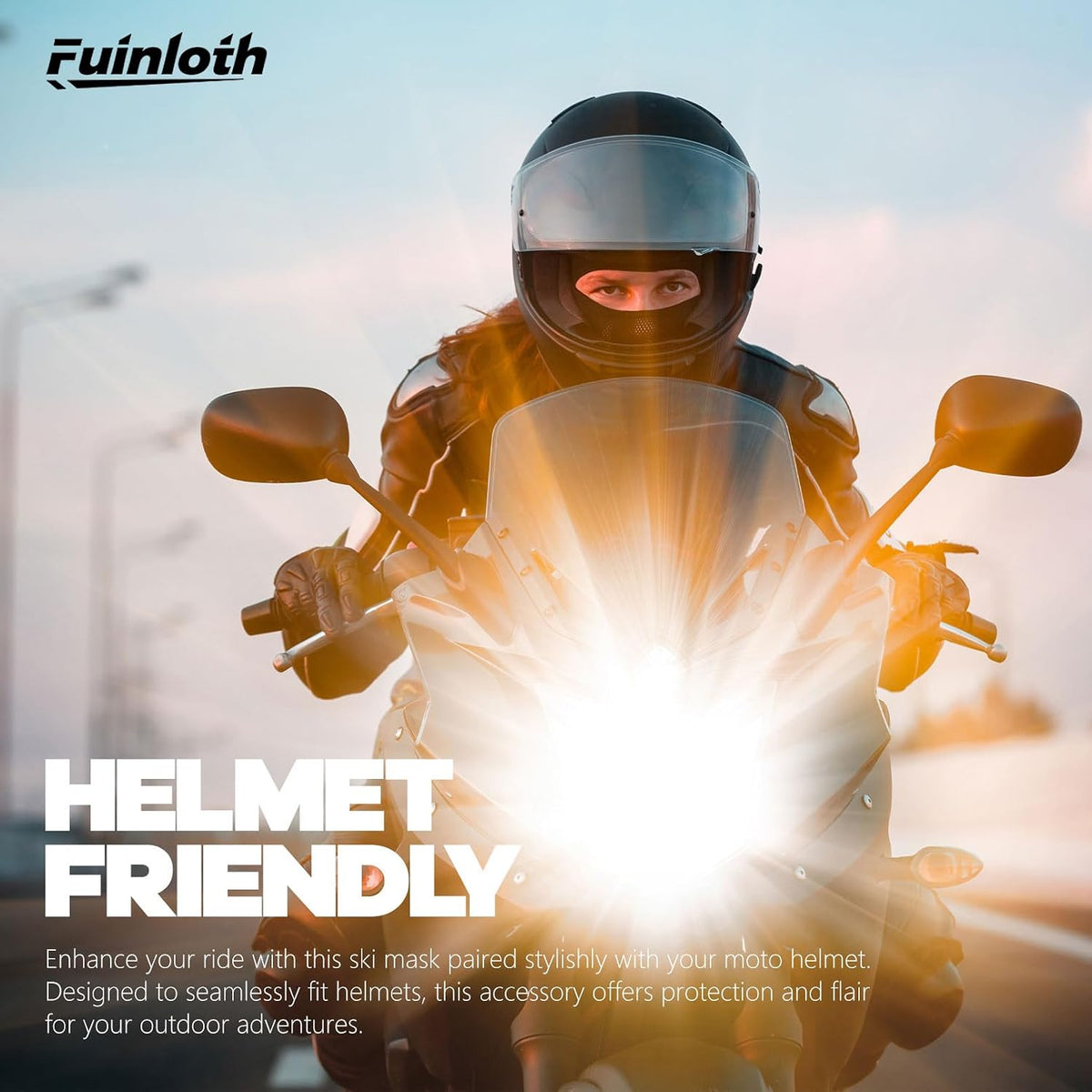Fuinloth Balaclava Ski Mask, Motorcycle Summer Thin Cooling UV Protection