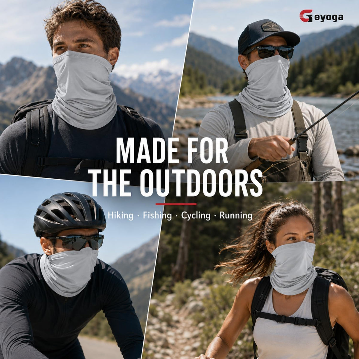 Geyoga 6 Pcs Neck Gaiter Cooling Face Bandana Mask for Men