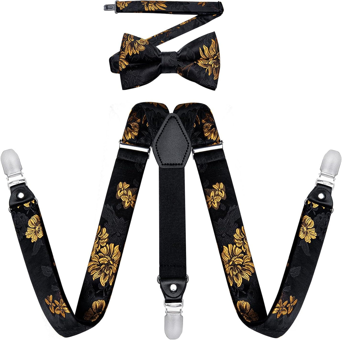 DiBanGu Boys Silk BowTie Set Y Back Kids Suspenders Gift Box
