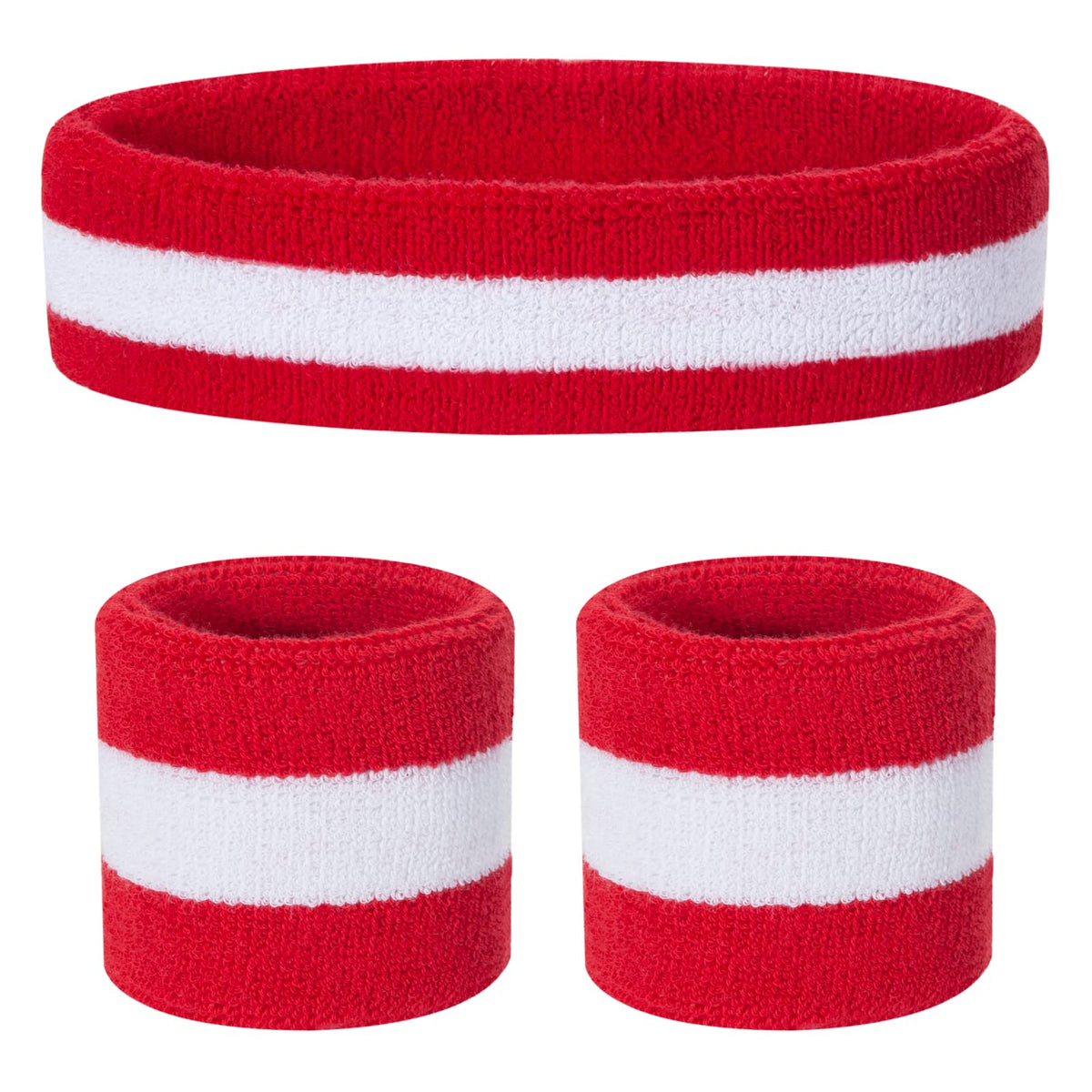 ONUPGO Kids Sweatbands Toddler Headband Wristband Set - Athletic Cotton Baby Sweat Band for Kids Youth Baby (1 Headband + 2 Wristbands)