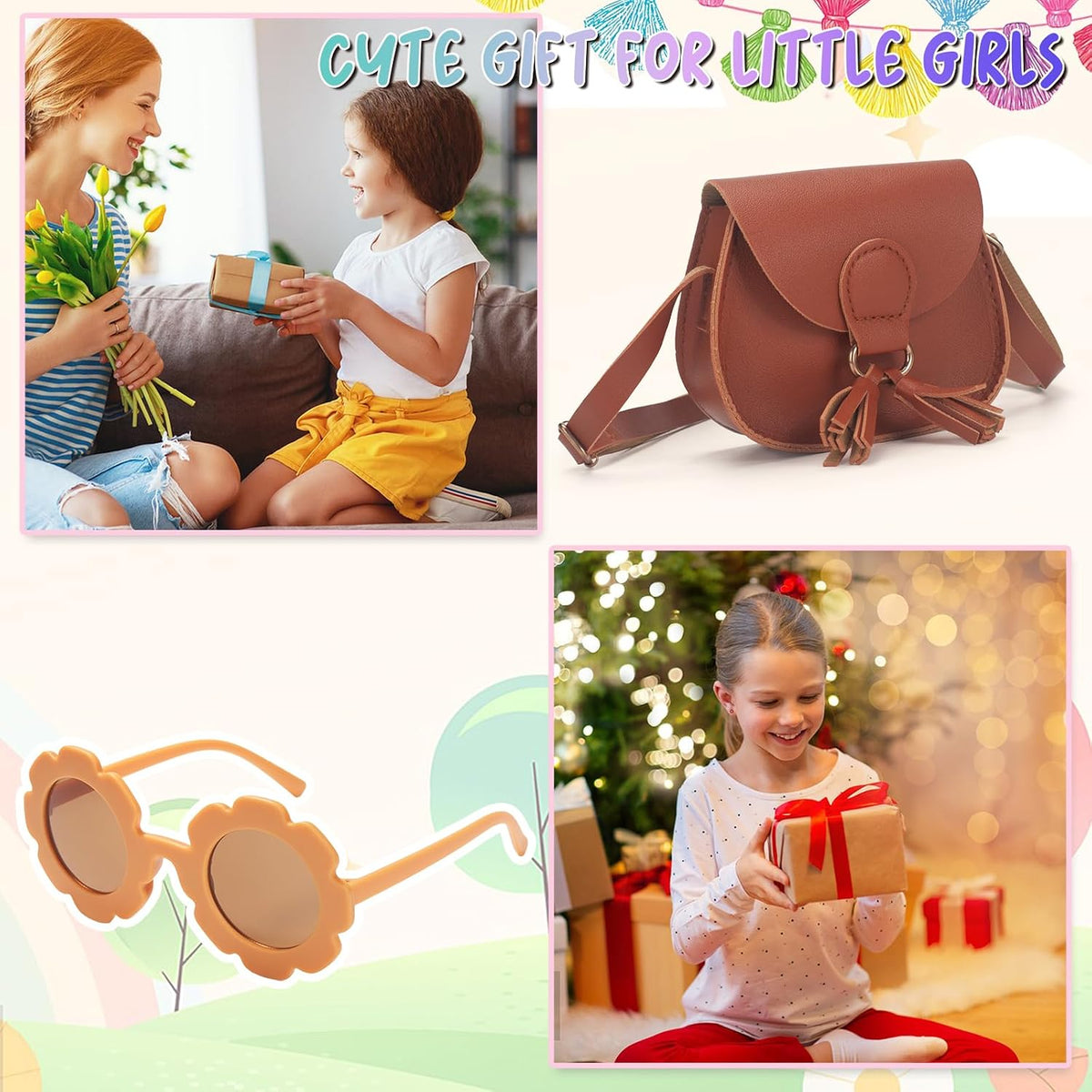 Girls Purse, Kids Crossbody Purse, Shoulder Bags for Toddler, Tassel Bags for Girls Age 2-14