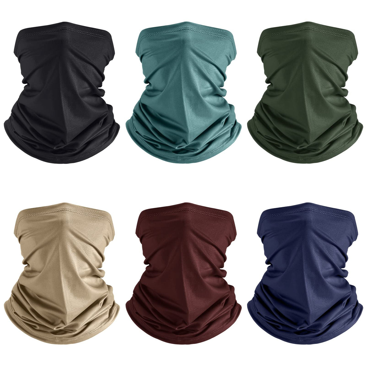 Geyoga 6 Pcs Neck Gaiter Cooling Face Bandana Mask for Men
