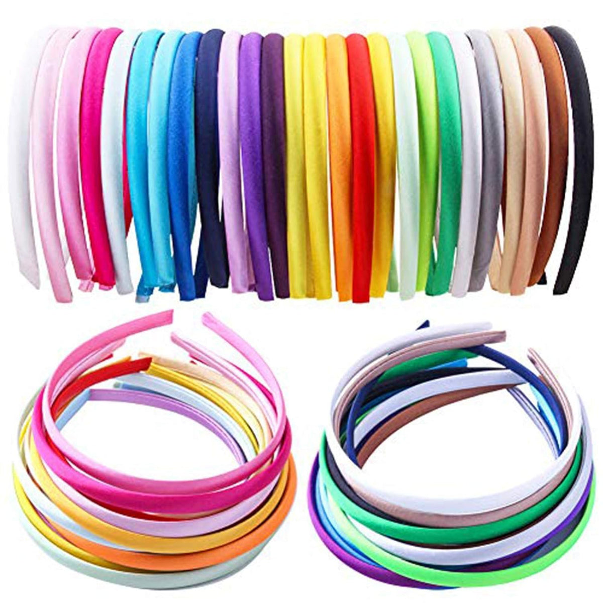 Candygirl 26pcs Headbands for Girls Women, DIY Craft Satin Headbands