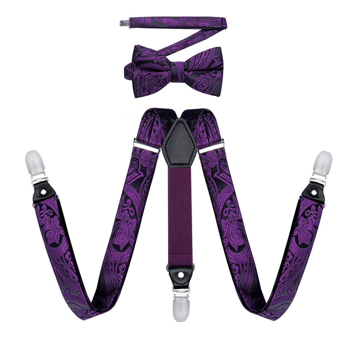 DiBanGu Boys Silk BowTie Set Y Back Kids Suspenders Gift Box