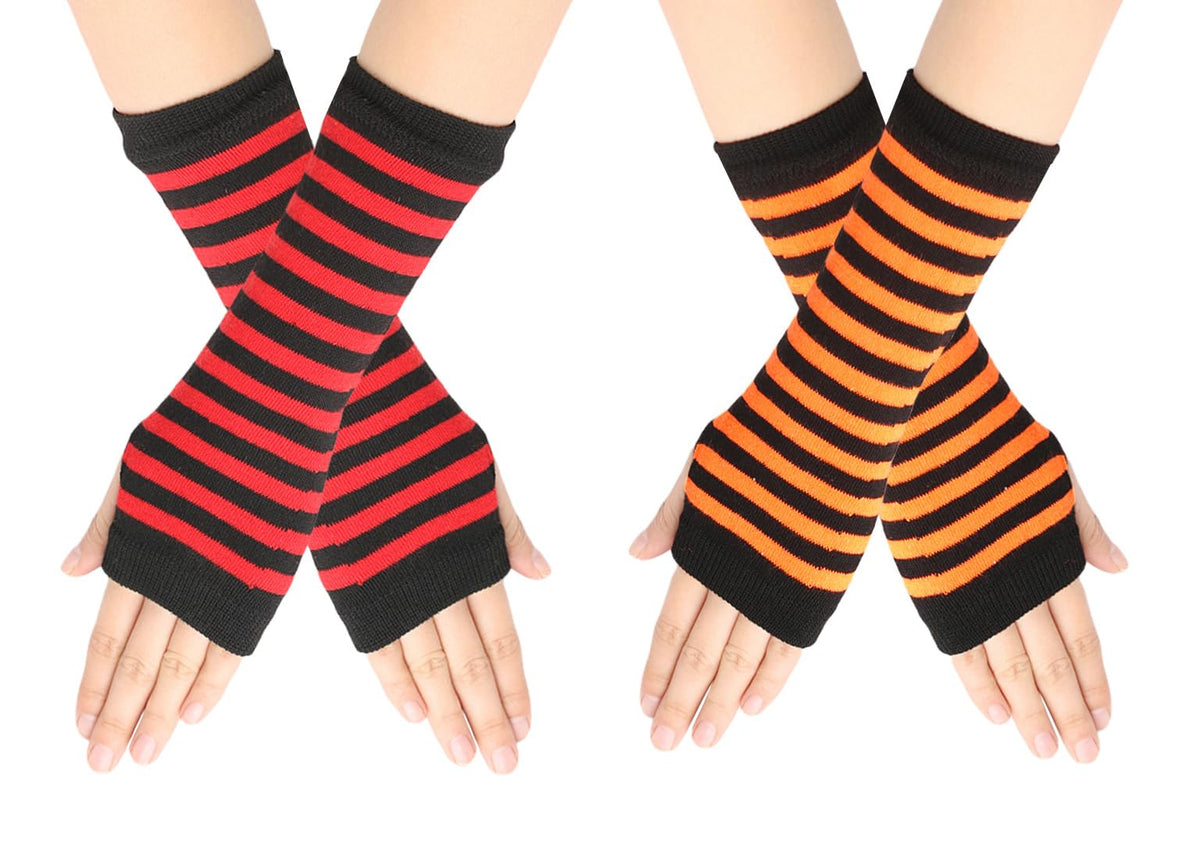 Kids Arm Warmers Gloves Girls Arm Gloves Striped And Rainbow