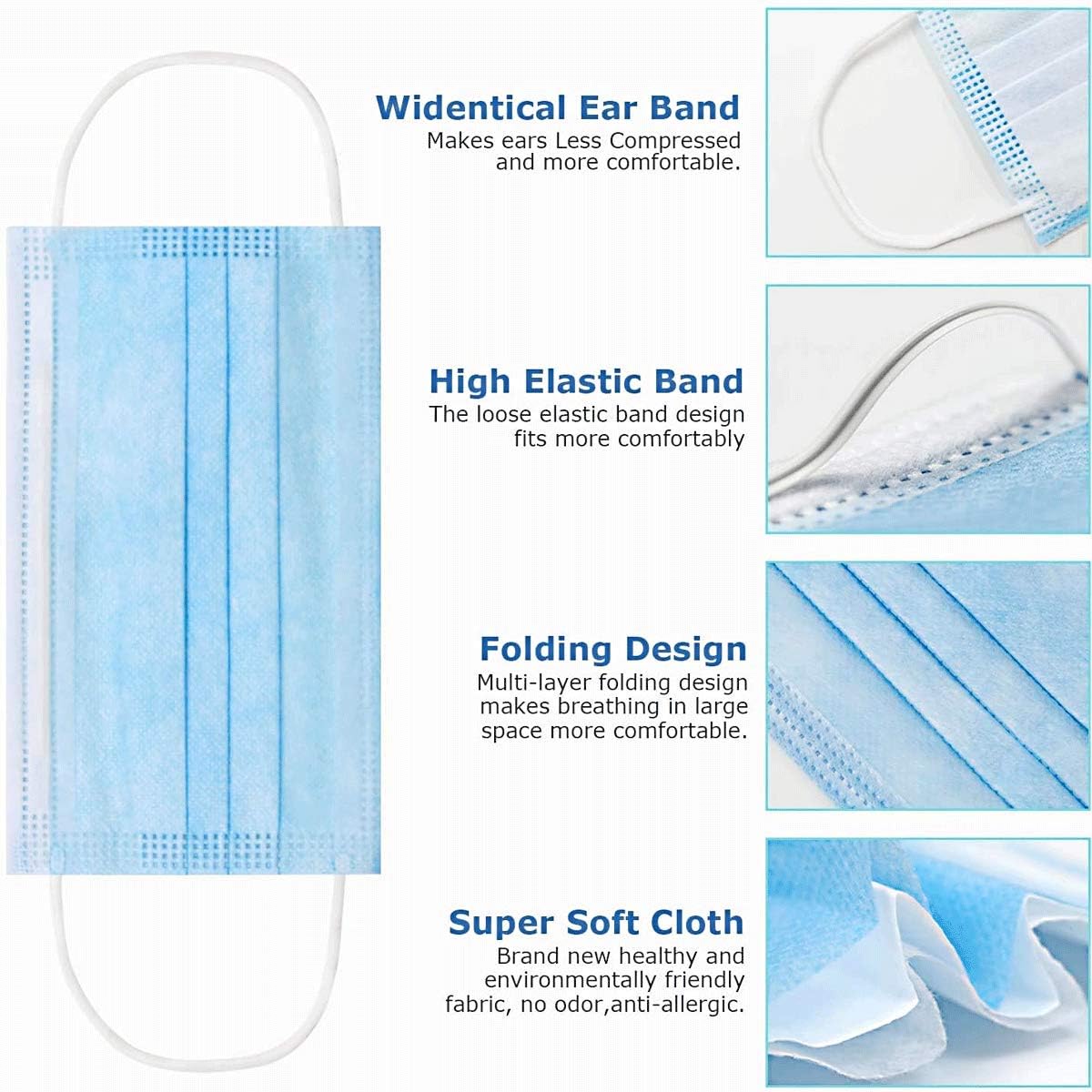 100 Pack Medical Disposable Face Masks ASTM Level 2 for Protection