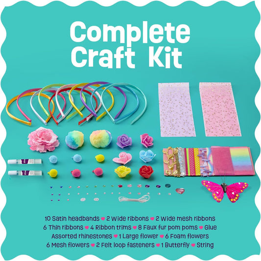Pretty Me Headband Making Kit for Girls - Arts & Crafts Easter Gift - Make Your Own Fashion Headbands for Kids - DIY Hair Accessories - Gift for Ages 5-12 Year Old Girl - Little Kids Art & Craft Gifts