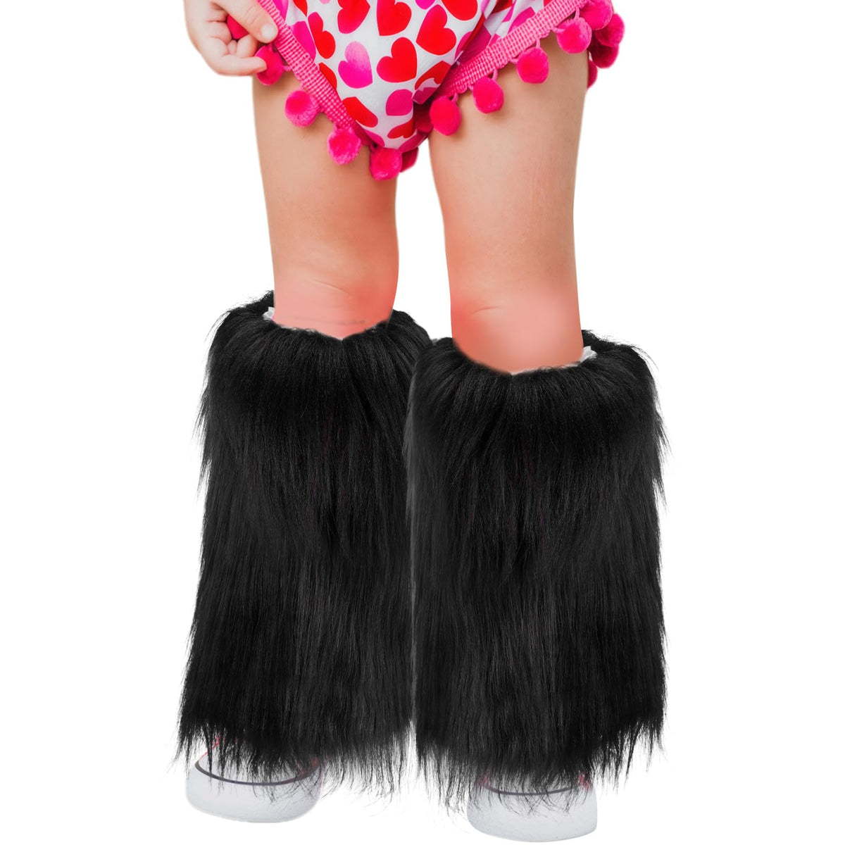 MioCloth Kid Girl Faux Fur Leg Warmers Dance Fuzzy Boot Cuff Cover Kawaii Goth Y2K Accessories Winter Xmas Clothes
