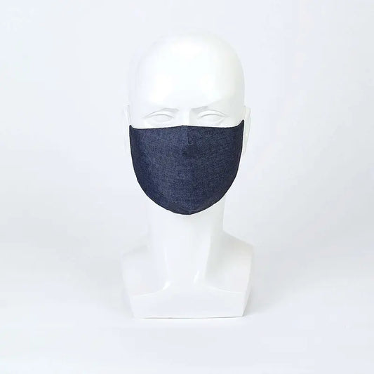 Adults' 5-Pack Blue Denim Earloop Protective Face Masks - 100% Organic Cotton, Ultra Soft, Reusable 2-Ply, No Fade, Durable Elastic Strap, One Size Fashion Accessory for Shopping, Traveling, Facial Protection Face Covering Masks & Accessories, Protective