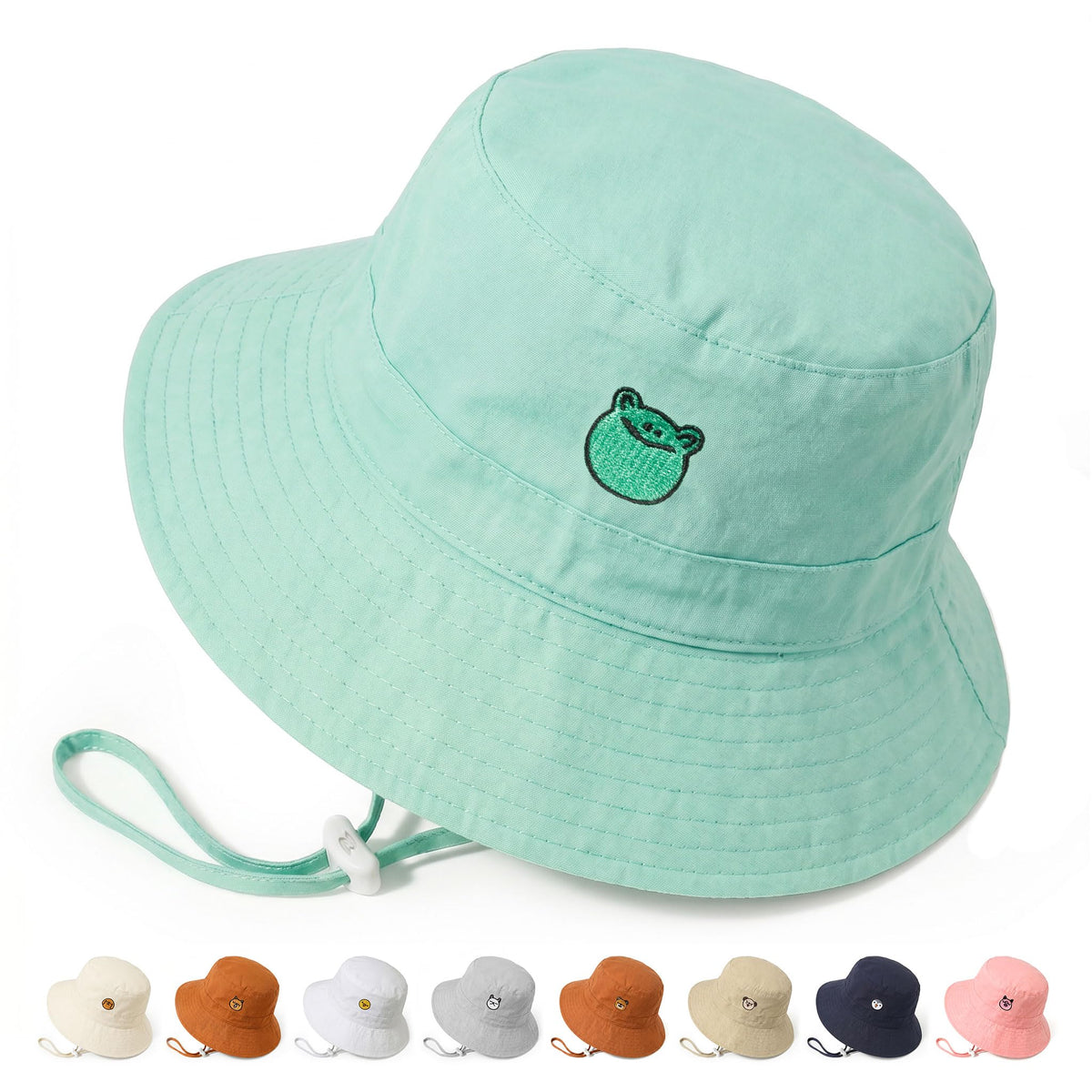 RIVBOS Baby Sun Hat UPF 50+ Animal Pattern Toddler Bucket Hat for Boys Girl