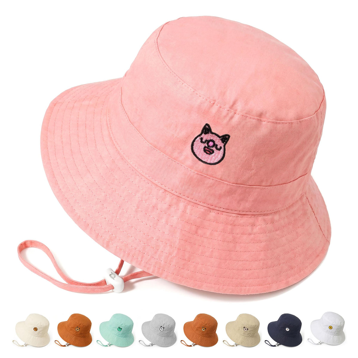 RIVBOS Baby Sun Hat UPF 50+ Animal Pattern Toddler Bucket Hat for Boys Girl