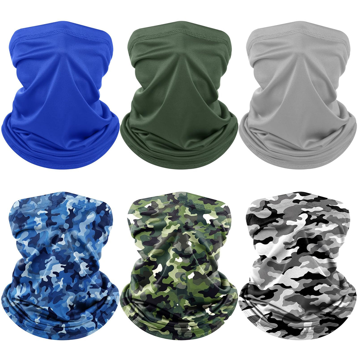 Geyoga 6 Pcs Neck Gaiter Cooling Face Bandana Mask for Men