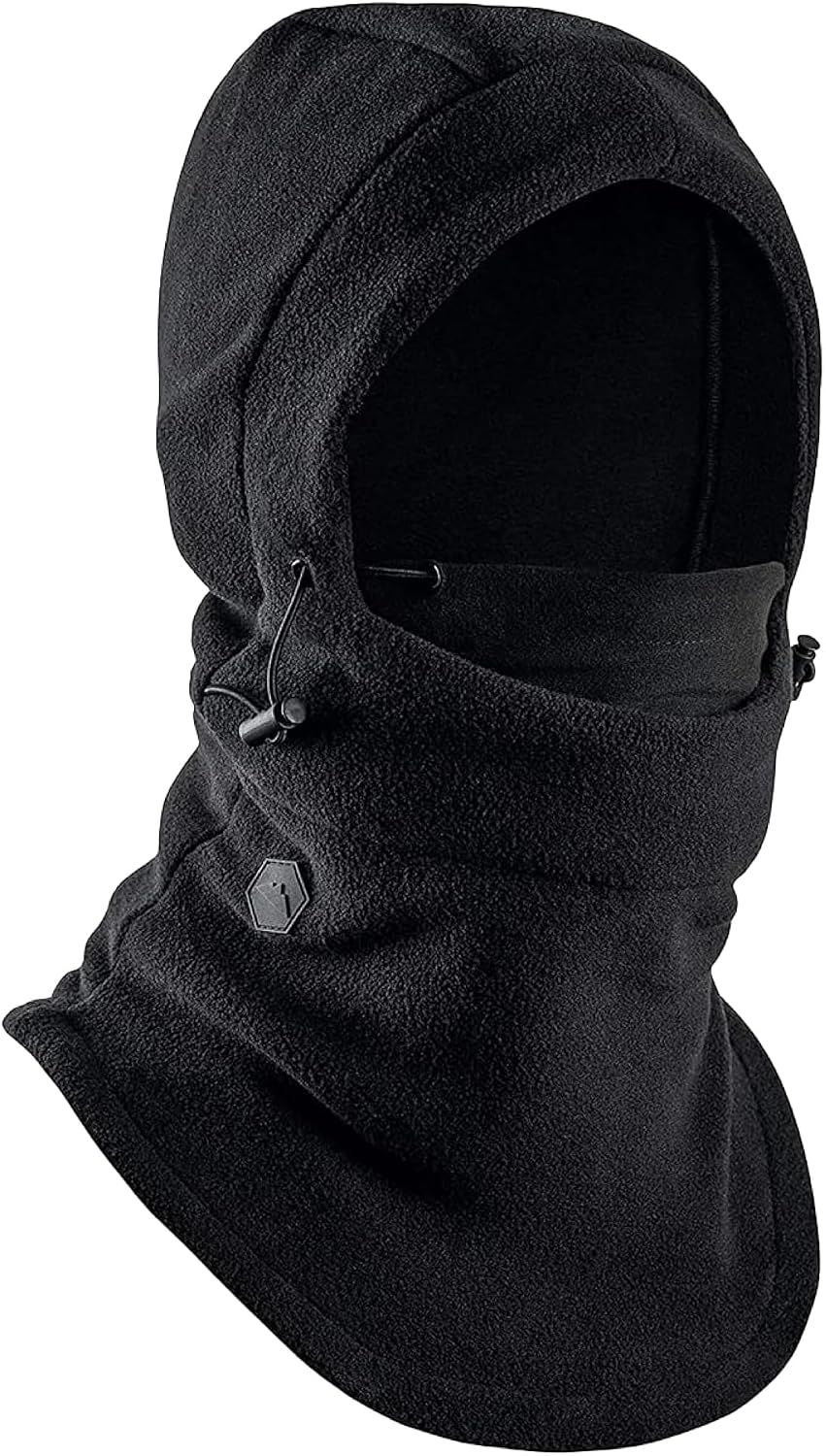 Tough Headwear Fleece Balaclava Hoodie Ski Mask - Wind Resistant Extreme Cold Weather Gear - Thermal Winter Face Mask