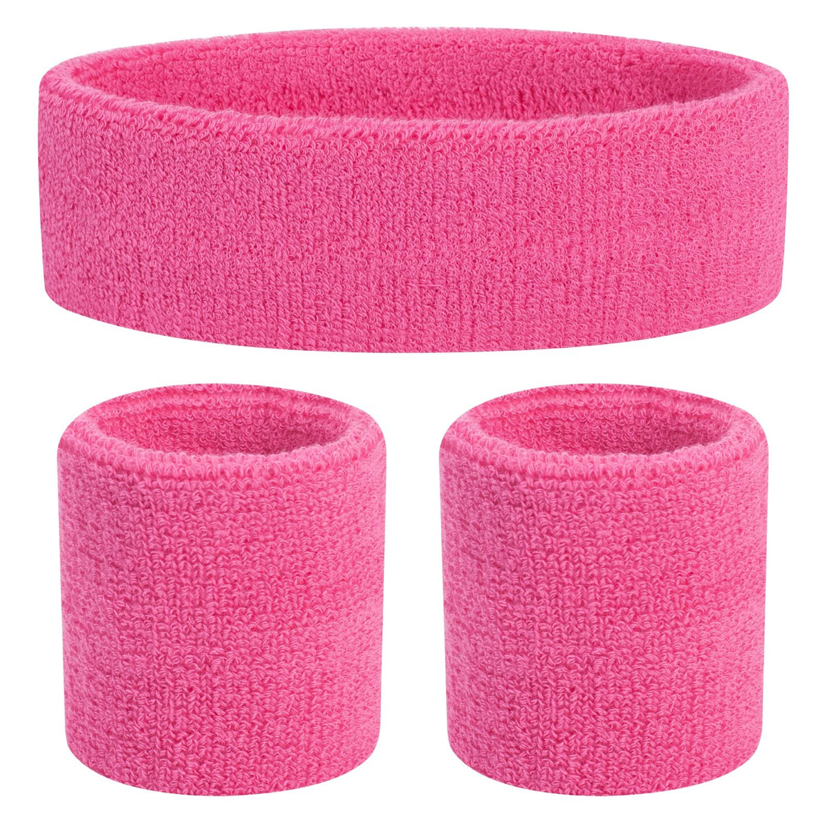 ONUPGO Kids Sweatbands Toddler Headband Wristband Set - Athletic Cotton Baby Sweat Band for Kids Youth Baby (1 Headband + 2 Wristbands)