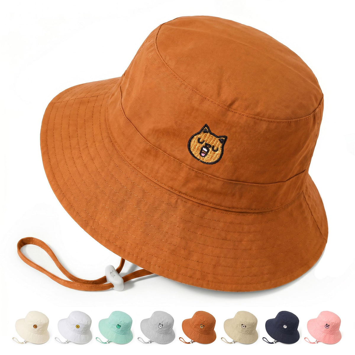 RIVBOS Baby Sun Hat UPF 50+ Animal Pattern Toddler Bucket Hat for Boys Girl