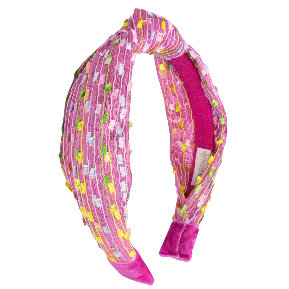 FROG SAC Confetti Knotted Headband for Girls, Knot Hair Bands for Kids, Cute Fashion Fabric Head Band (Gold)