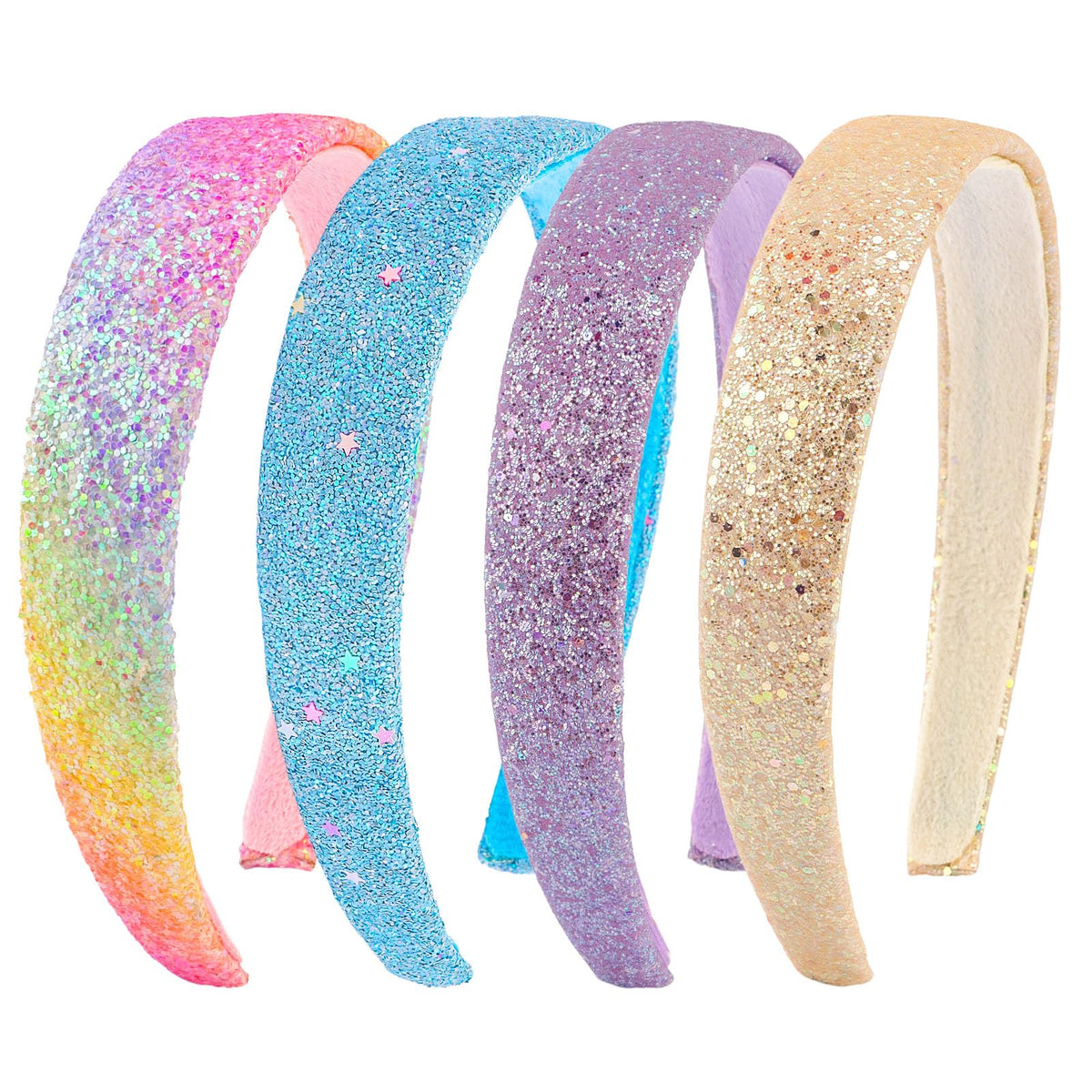 Headbands for Women Girls Hair Accessories Glitter Purple Blue Headband Hair Accessories for Girls Sparkly Headband Rose Gold HairBand for Girl Daily Outfit & Back to School, Holidays