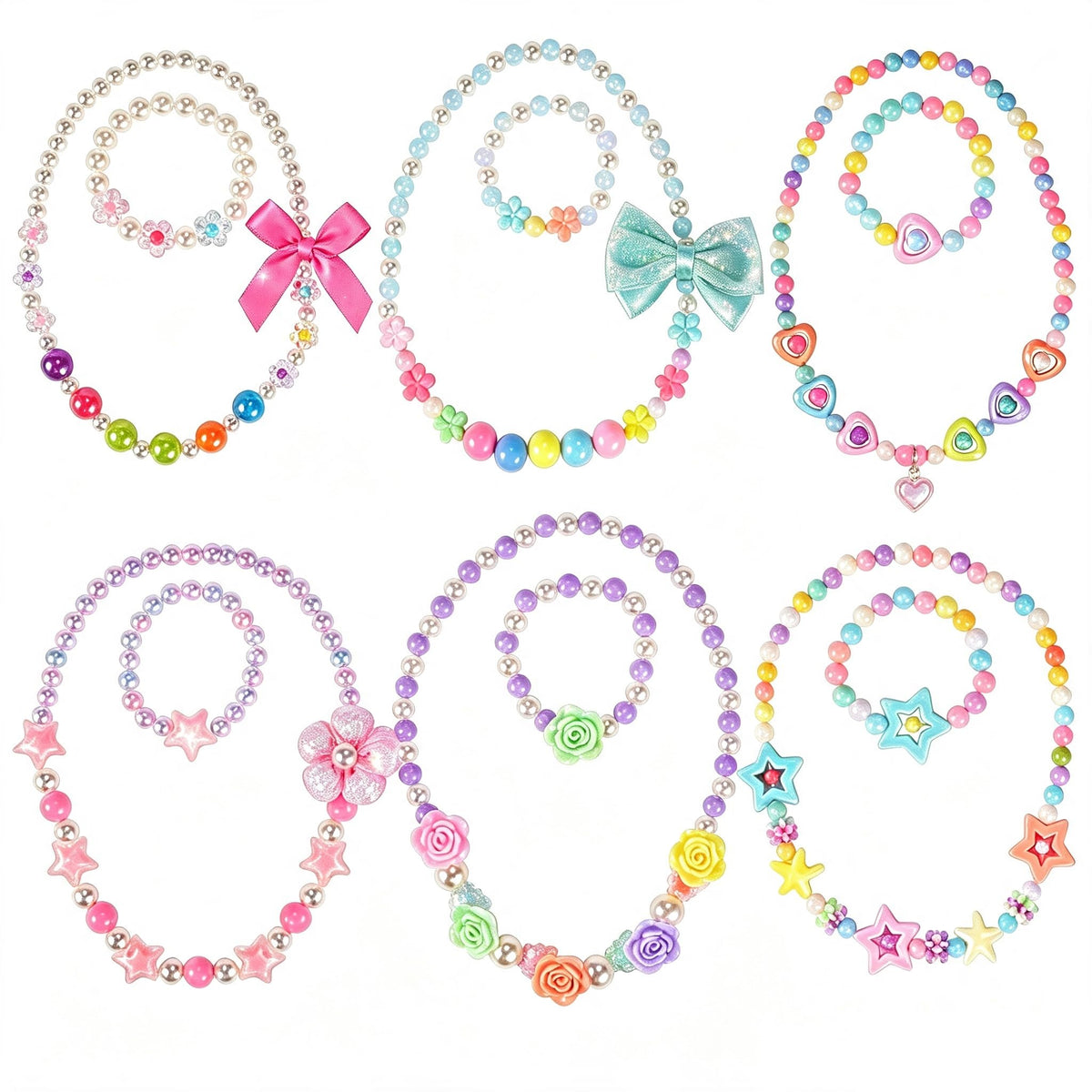 Faburo 10pcs Kids Jewelry for Girls, Little Girls Jewelry Necklace for Girl