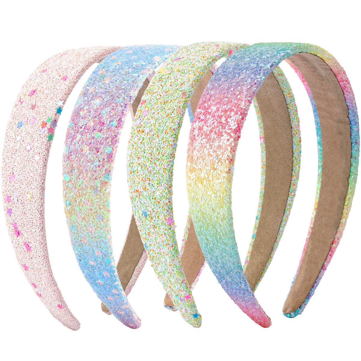 Headbands for Women Girls Hair Accessories Glitter Purple Blue Headband Hair Accessories for Girls Sparkly Headband Rose Gold HairBand for Girl Daily Outfit & Back to School, Holidays